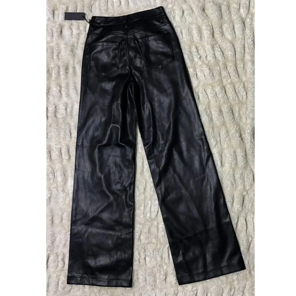 NWT BLANKNYC Women’s Franklin Leather High Rise Wide Leg Pants - Picture 3 of 13